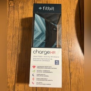 Black Fitbit ChargeHR Heart Rate, Sleep And Fitness Tracker Size XL